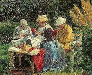 Laurits Tuxen solskin i haven Spain oil painting artist